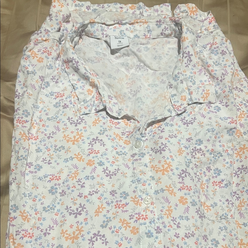 Floral Button-Up sleepwear
